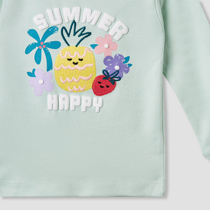 Juniors Printed T-shirt and Pyjama Set