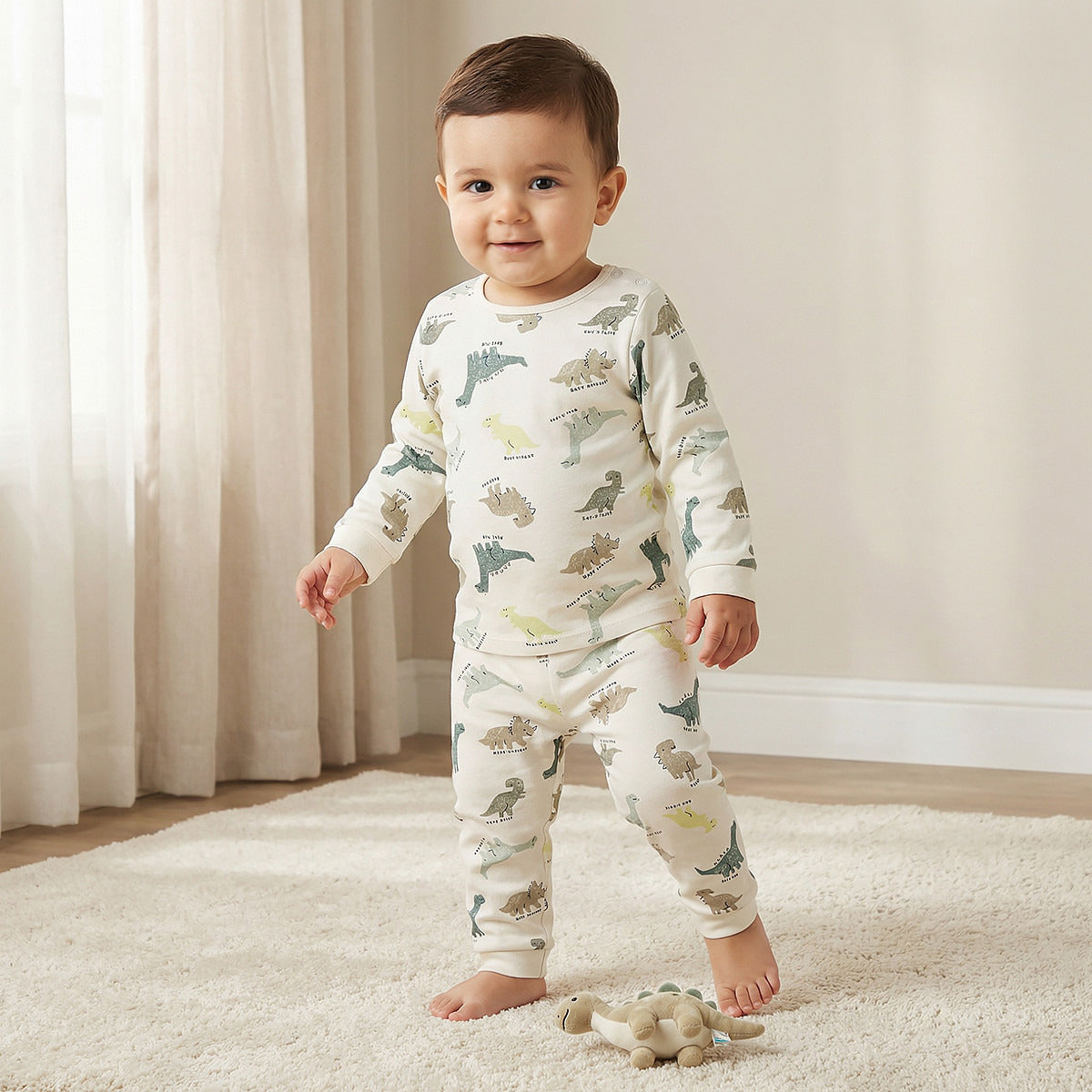 Juniors Dinosaur Print T-shirt and Pyjama Set