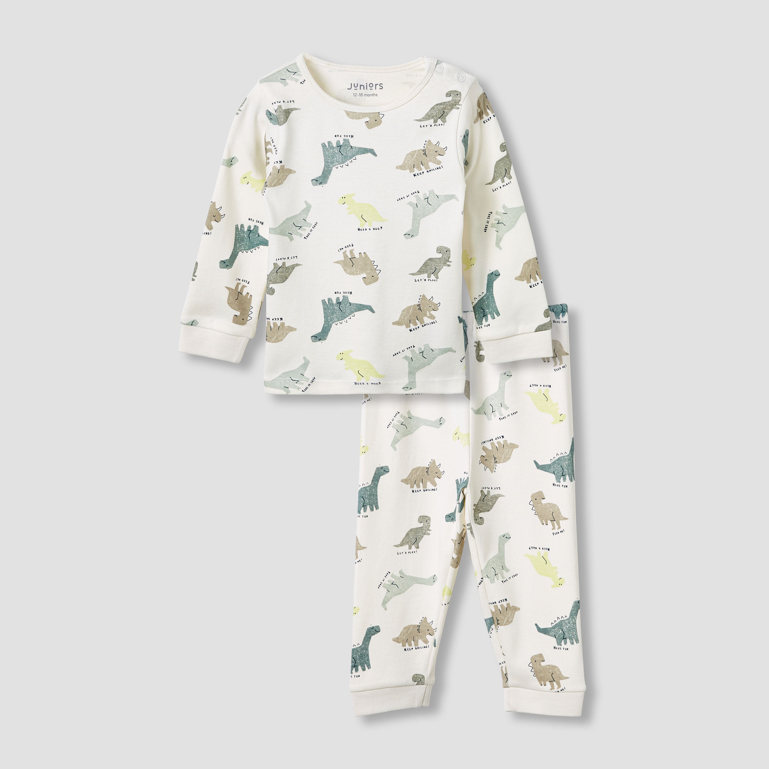 Juniors Dinosaur Print T-shirt and Pyjama Set