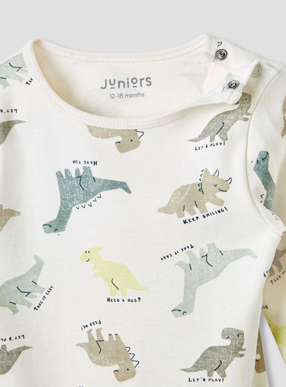 Juniors Dinosaur Print T-shirt and Pyjama Set-baby-boys-clothing-nightwear-pyjamasets-image-5