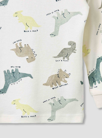 Juniors Dinosaur Print T-shirt and Pyjama Set-baby-boys-clothing-nightwear-pyjamasets-image-6