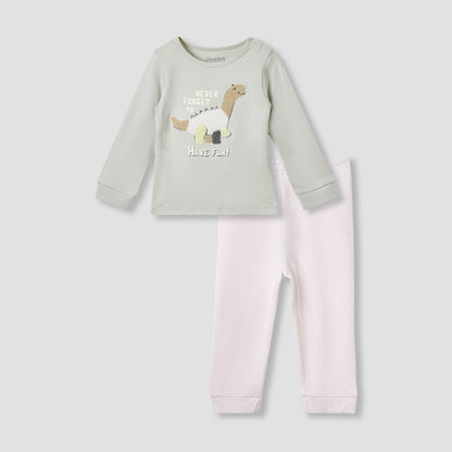 Juniors Dinosaur Print T-shirt and Pyjama Set