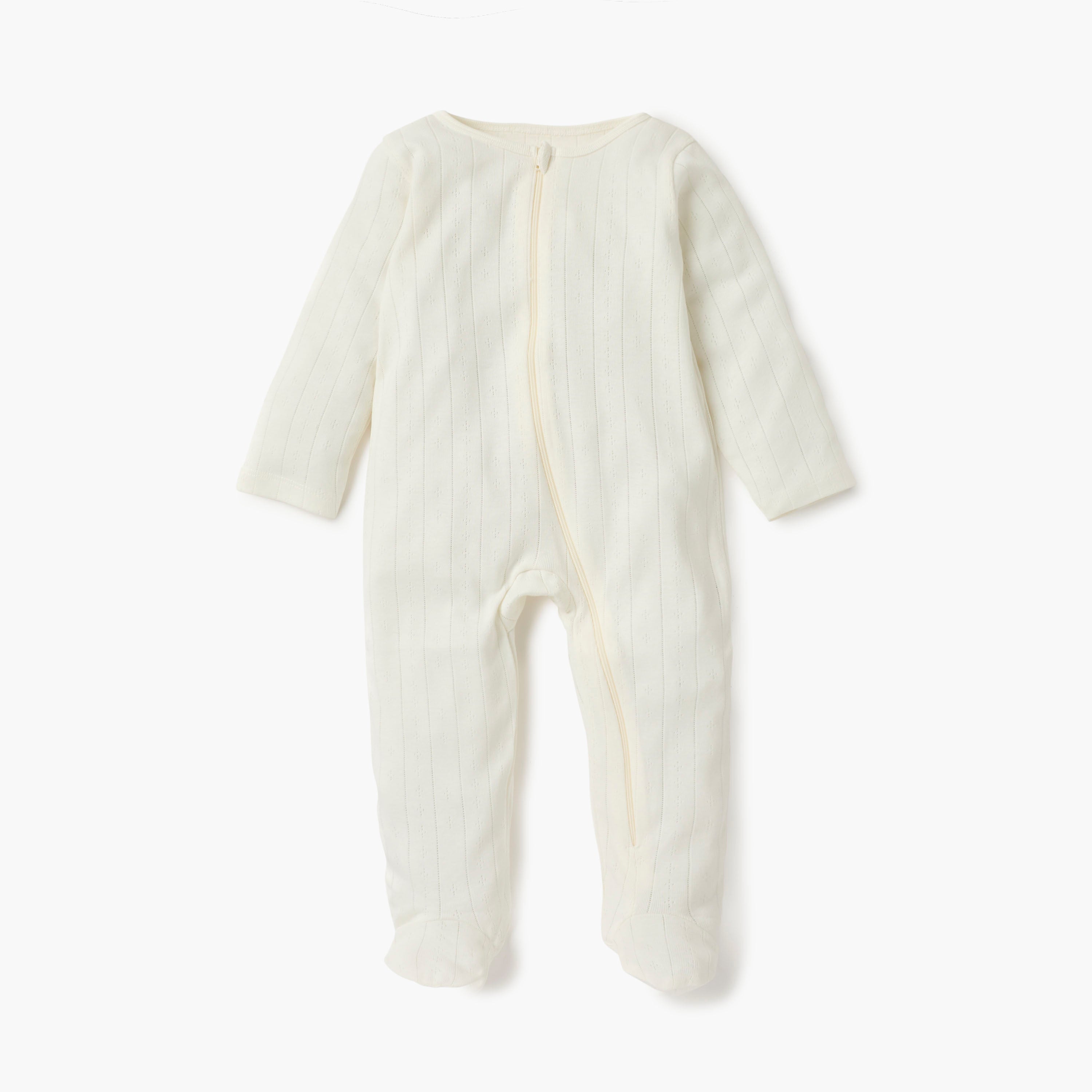 Juniors Striped Closed Feet Sleepsuit with Long Sleeves - Set of 7