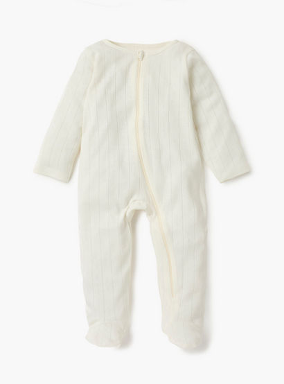 Juniors Striped Closed Feet Sleepsuit with Long Sleeves - Set of 7-baby-girls-clothing-nightwear-sleepsuits-image-3