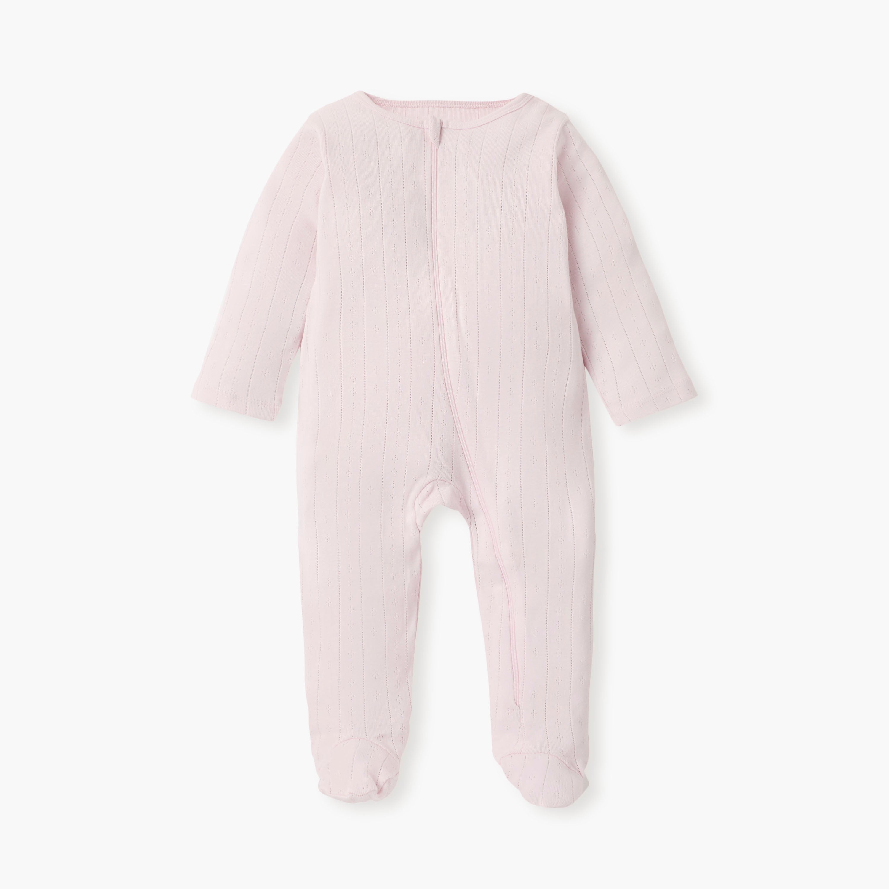 Juniors Striped Closed Feet Sleepsuit with Long Sleeves - Set of 7