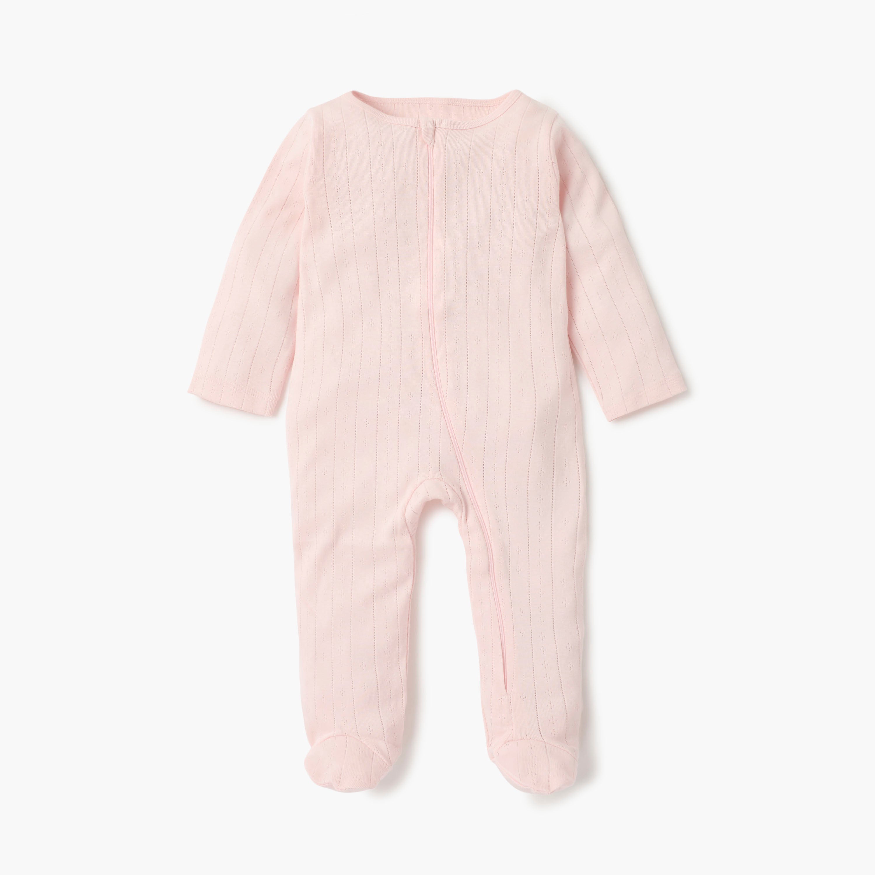 Juniors Striped Closed Feet Sleepsuit with Long Sleeves - Set of 7