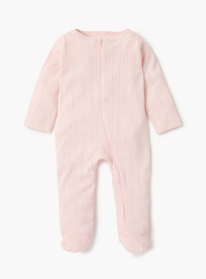 Juniors Striped Closed Feet Sleepsuit with Long Sleeves - Set of 7-baby-girls-clothing-nightwear-sleepsuits-image-6