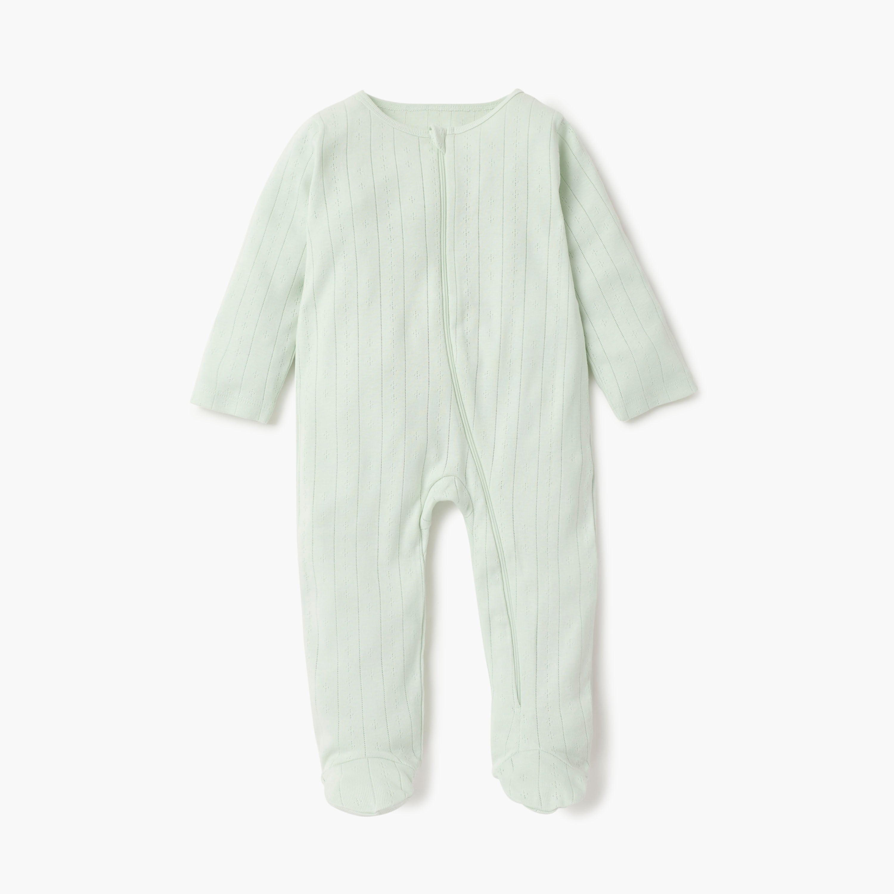 Juniors Striped Closed Feet Sleepsuit with Long Sleeves - Set of 7