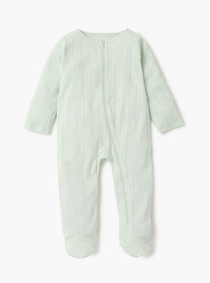 Juniors Striped Closed Feet Sleepsuit with Long Sleeves - Set of 7-baby-girls-clothing-nightwear-sleepsuits-image-7