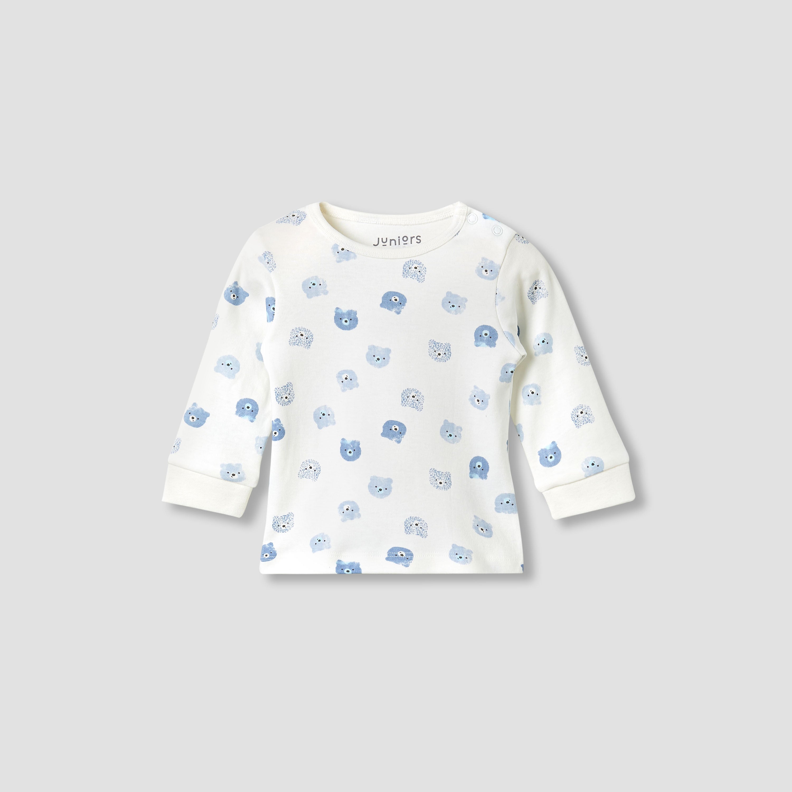 Juniors Pyjama Set with Bear Print - Cotton - Long Sleeves - Round Neck