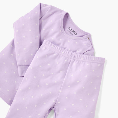 Juniors Heart Print T-shirt and Pyjama Set