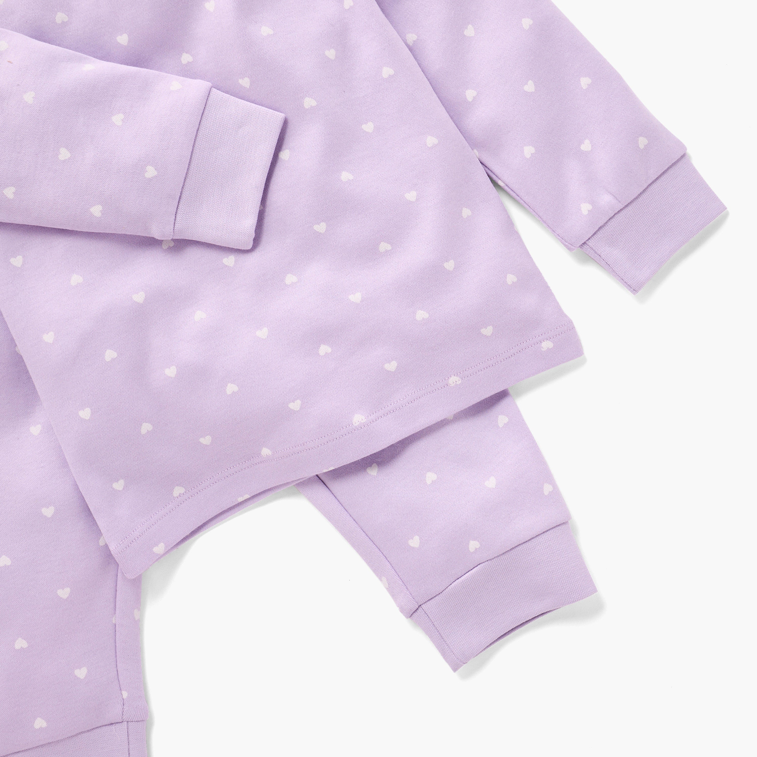 Juniors Heart Print T-shirt and Pyjama Set