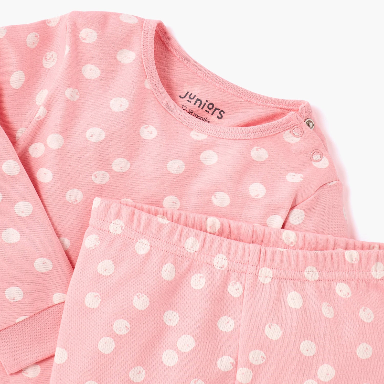 Juniors Polka Dot Print T-shirt and Pyjama Set