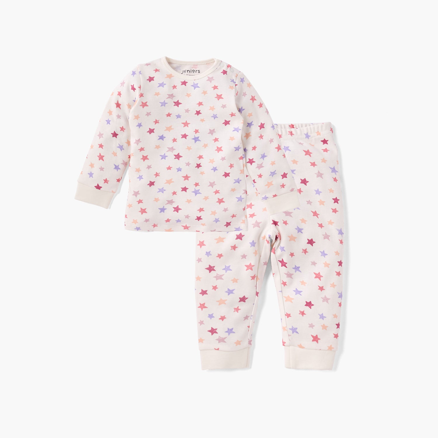 Juniors All-Over Star Print T-shirt and Pyjama Set - Pink / 12-18 mths