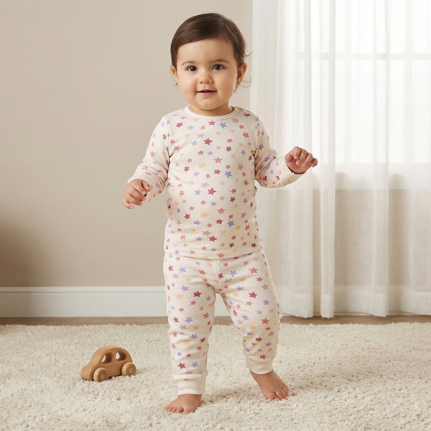 Juniors All-Over Star Print T-shirt and Pyjama Set