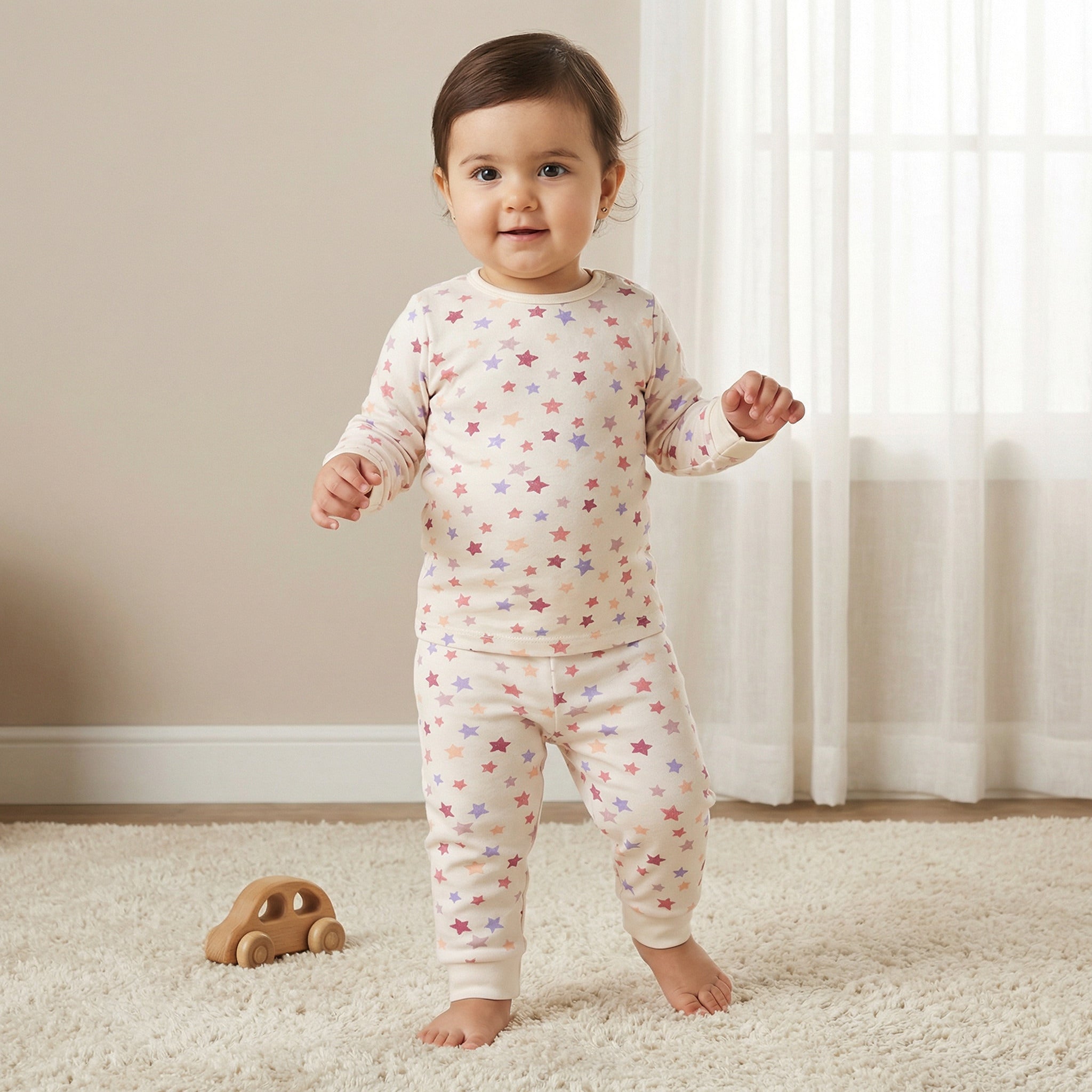 Juniors All-Over Star Print T-shirt and Pyjama Set