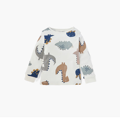 Juniors All-Over Dinosaur Print T-shirt and Pyjama Set