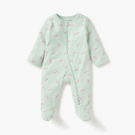 Juniors Floral Print Closed Feet Sleepsuit with Zip Closure-undefined-image-1