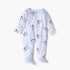 Juniors Printed Sleepsuit with Long Sleeves and Zip Closure - White / 12-18 mths