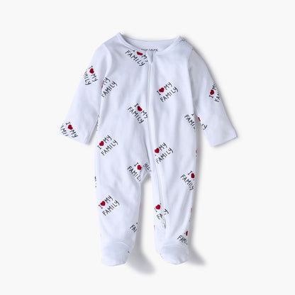 Juniors Printed Sleepsuit with Long Sleeves and Zip Closure