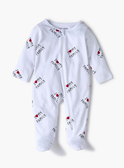 Juniors Printed Sleepsuit with Long Sleeves and Zip Closure-baby-girls-clothing-nightwear-sleepsuits-image-2