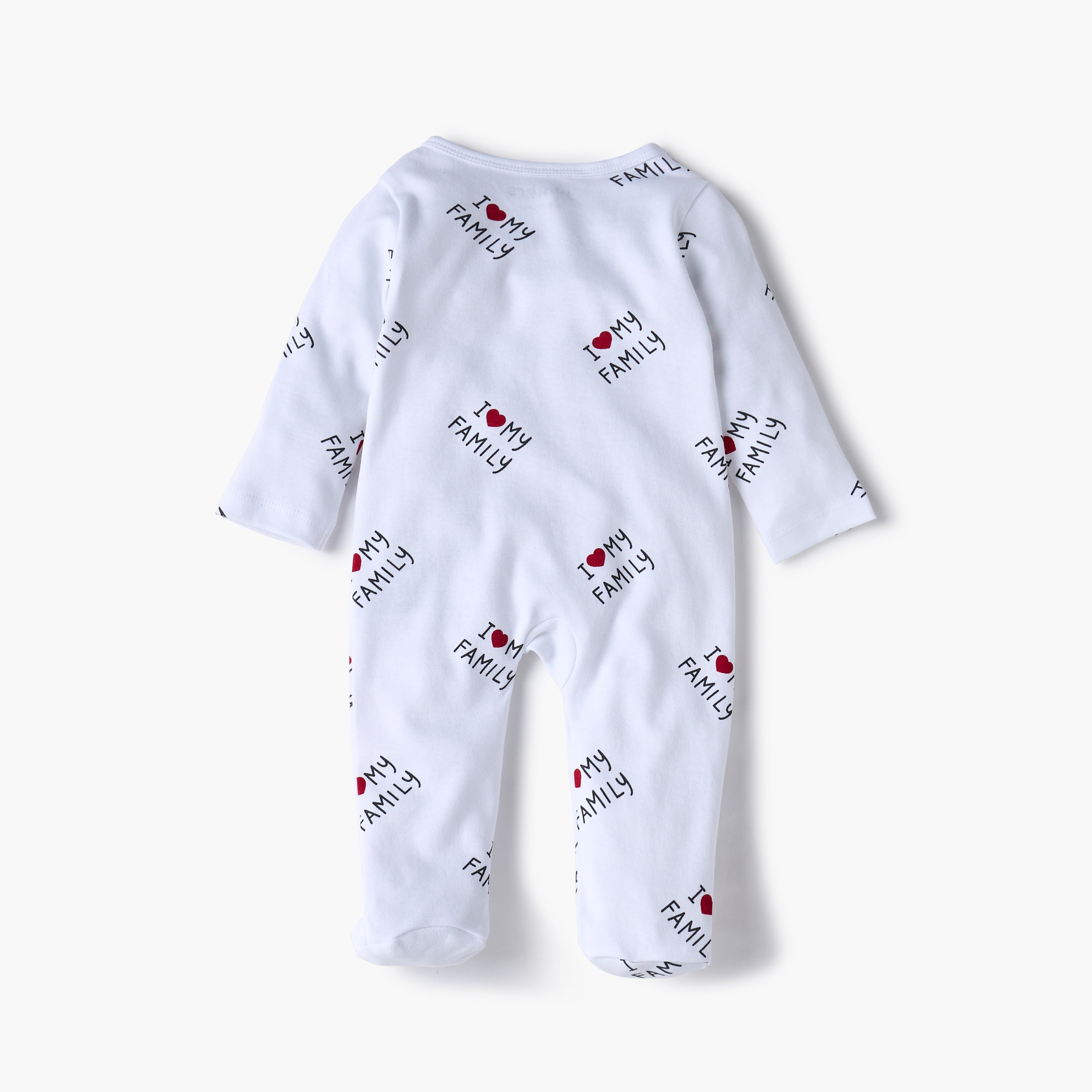 Juniors Printed Sleepsuit with Long Sleeves and Zip Closure