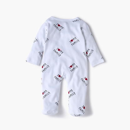 Juniors Printed Sleepsuit with Long Sleeves and Zip Closure