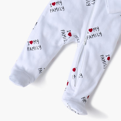 Juniors Printed Sleepsuit with Long Sleeves and Zip Closure