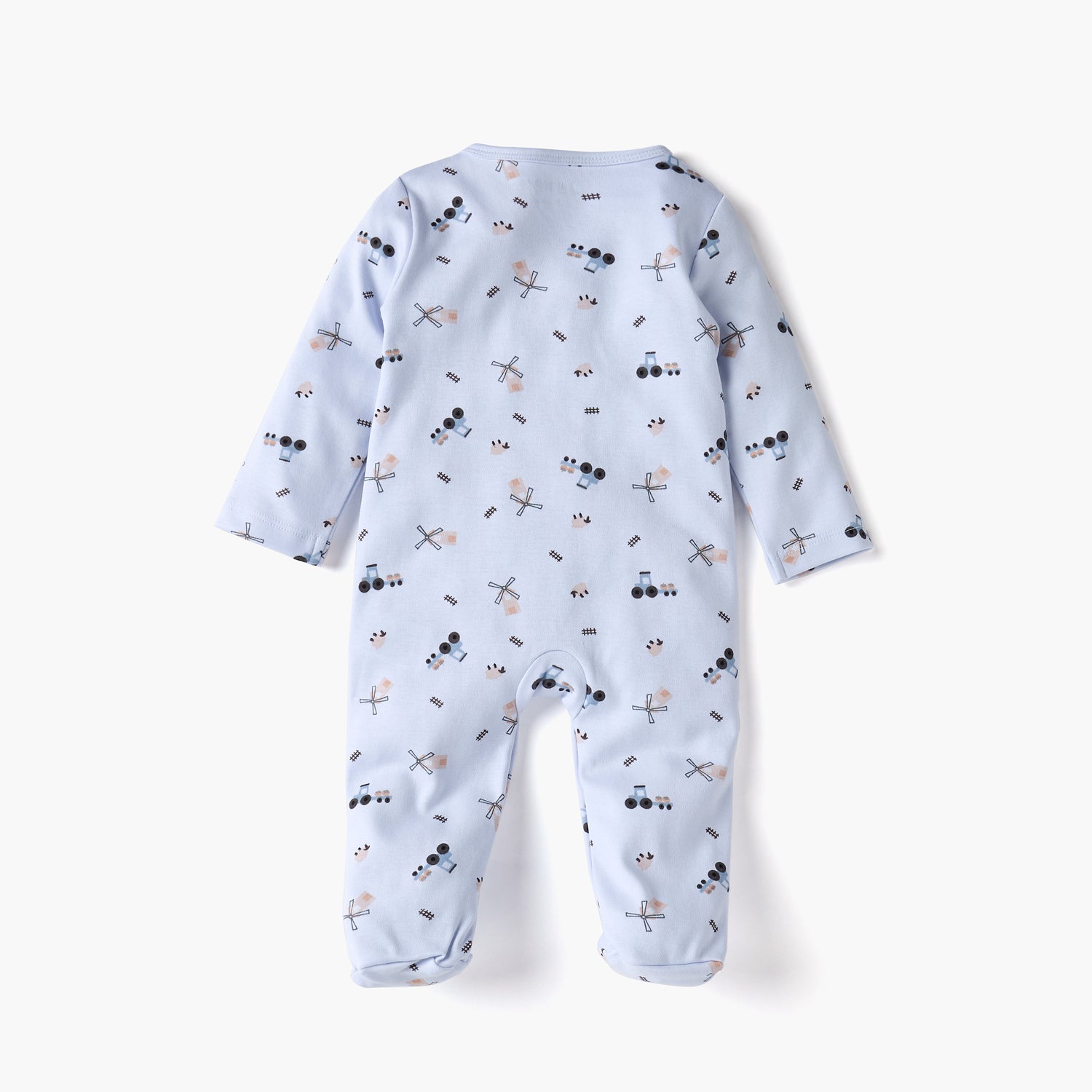 Juniors Printed Sleepsuit with Long Sleeves and Zip Closure