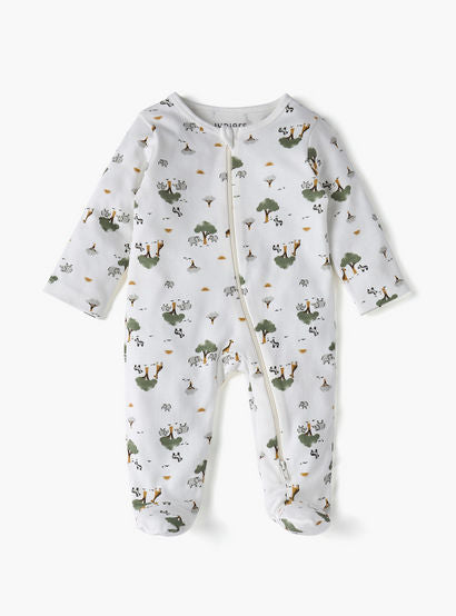 Juniors All-Over Print Closed Feet Sleepsuit with Long Sleeves-baby-boys-clothing-nightwear-sleepsuits-image-2