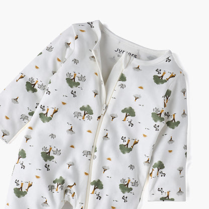 Juniors All-Over Print Closed Feet Sleepsuit with Long Sleeves