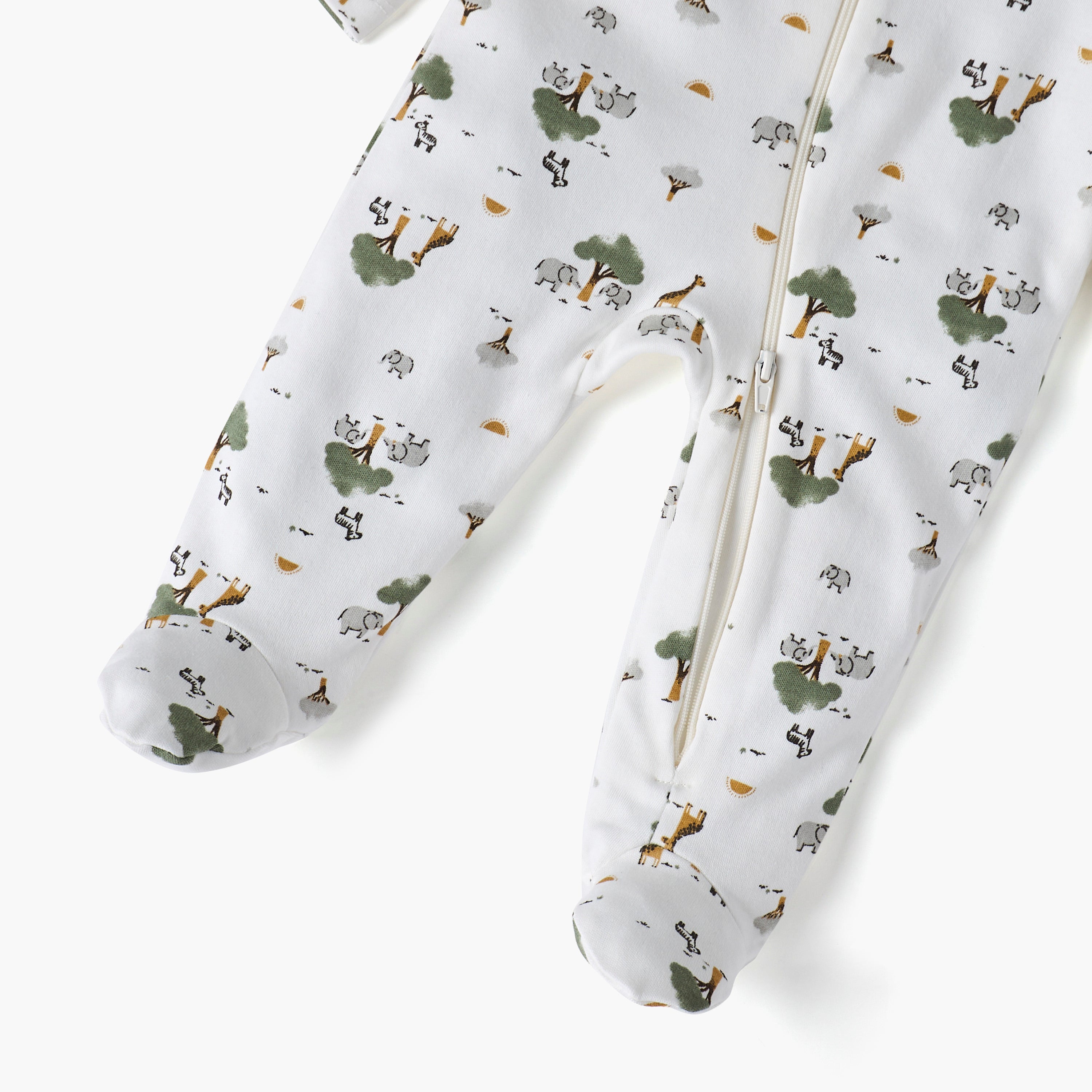 Juniors All-Over Print Closed Feet Sleepsuit with Long Sleeves