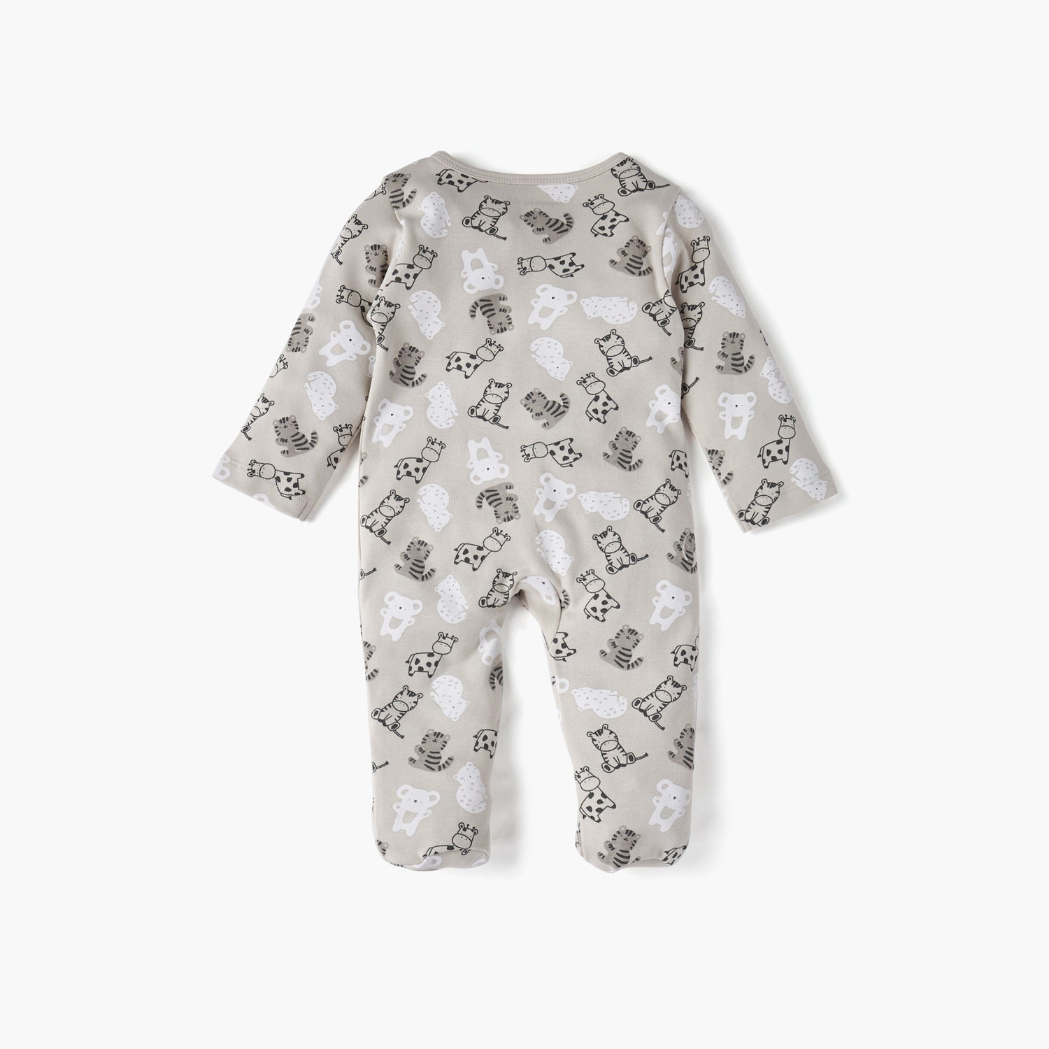 Juniors All-Over Wild Animal Print Closed Feet Sleepsuit with Long Sleeves
