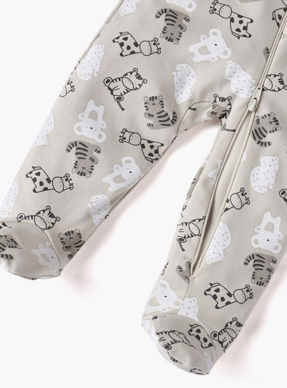 Juniors All-Over Wild Animal Print Closed Feet Sleepsuit with Long Sleeves-baby-boys-clothing-nightwear-sleepsuits-image-5