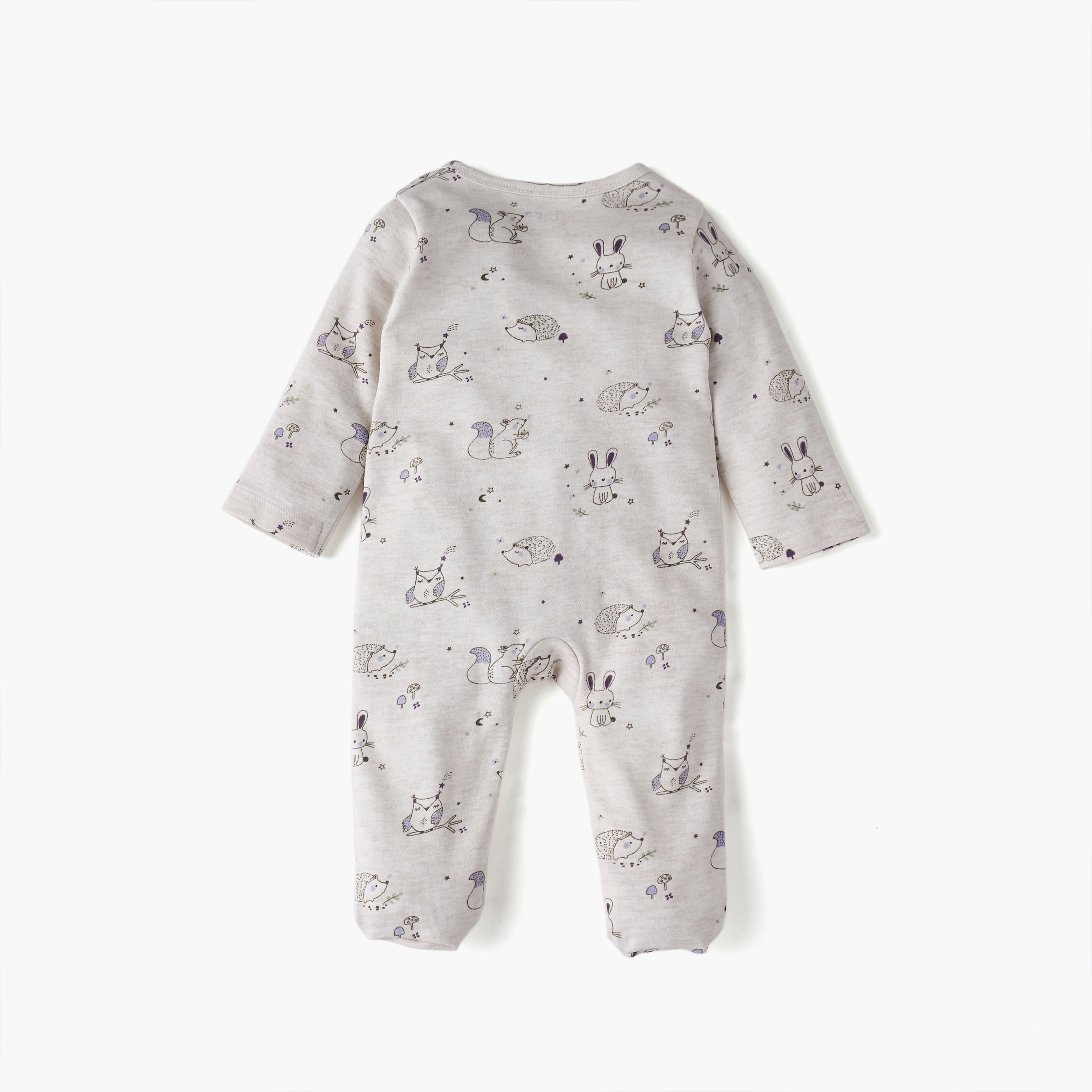 Juniors Printed Sleepsuit with Long Sleeves and Zip Closure