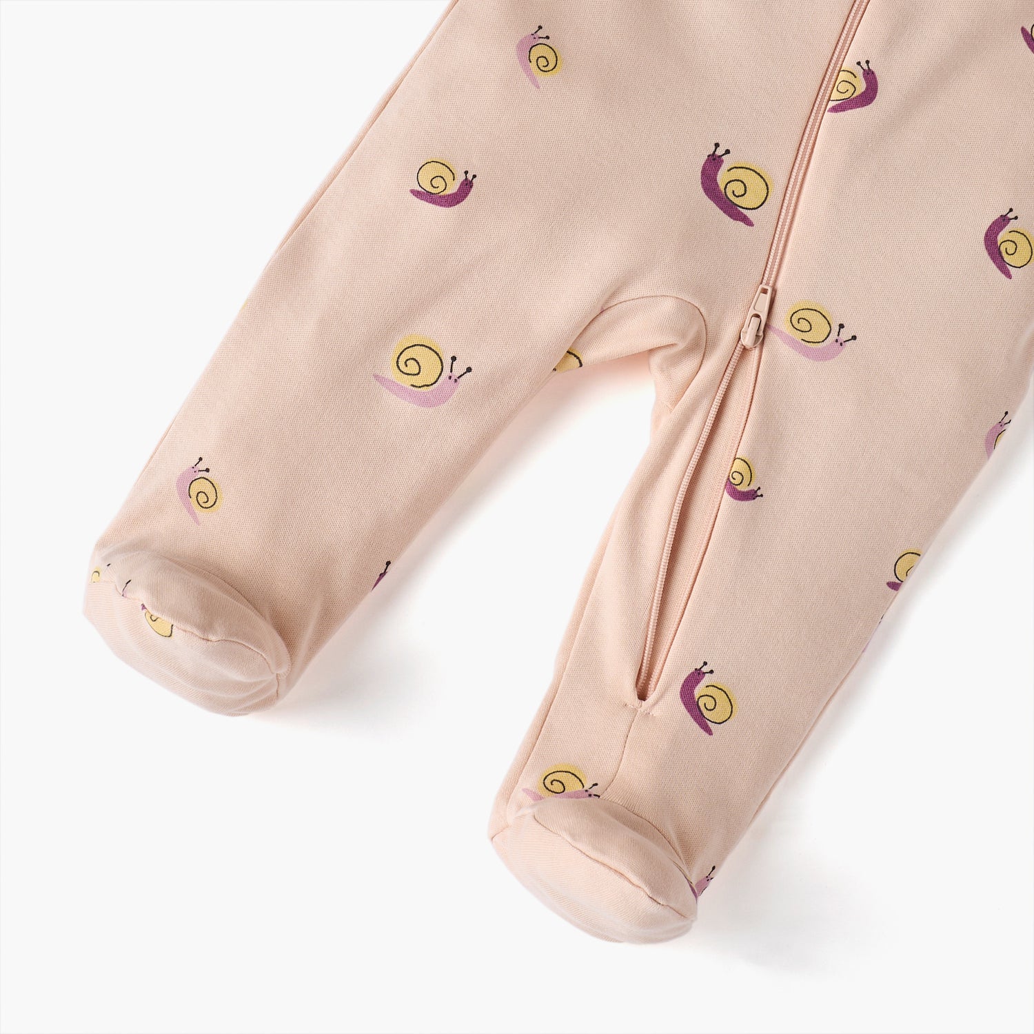Juniors Snail Print Sleepsuit with Long Sleeves and Zip Closure