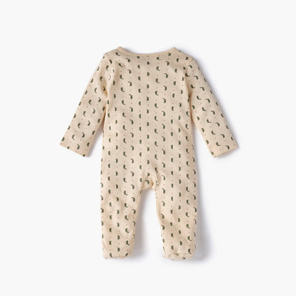 Juniors Printed Sleepsuit with Long Sleeves and Zip Closure