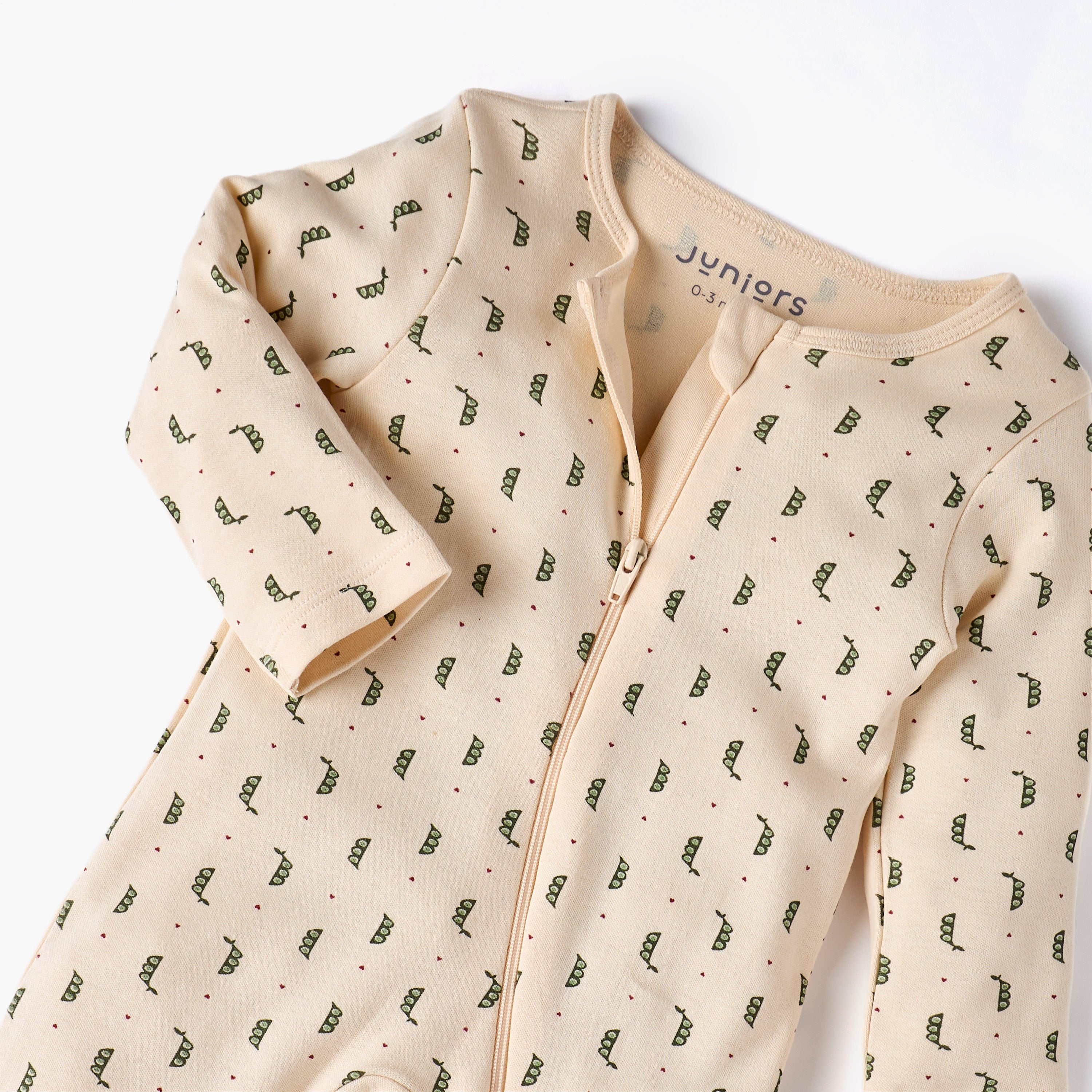 Juniors Printed Sleepsuit with Long Sleeves and Zip Closure
