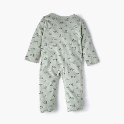 Juniors Elephant Print Sleepsuit with Long Sleeves and Zip Closure