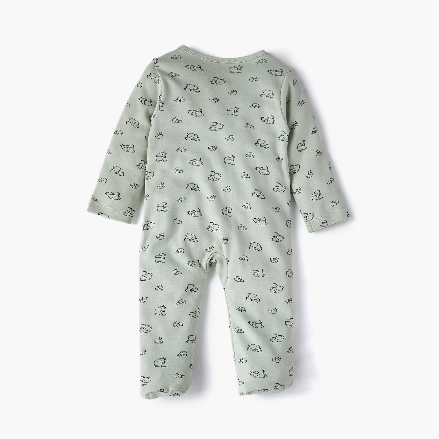 Juniors Elephant Print Sleepsuit with Long Sleeves and Zip Closure