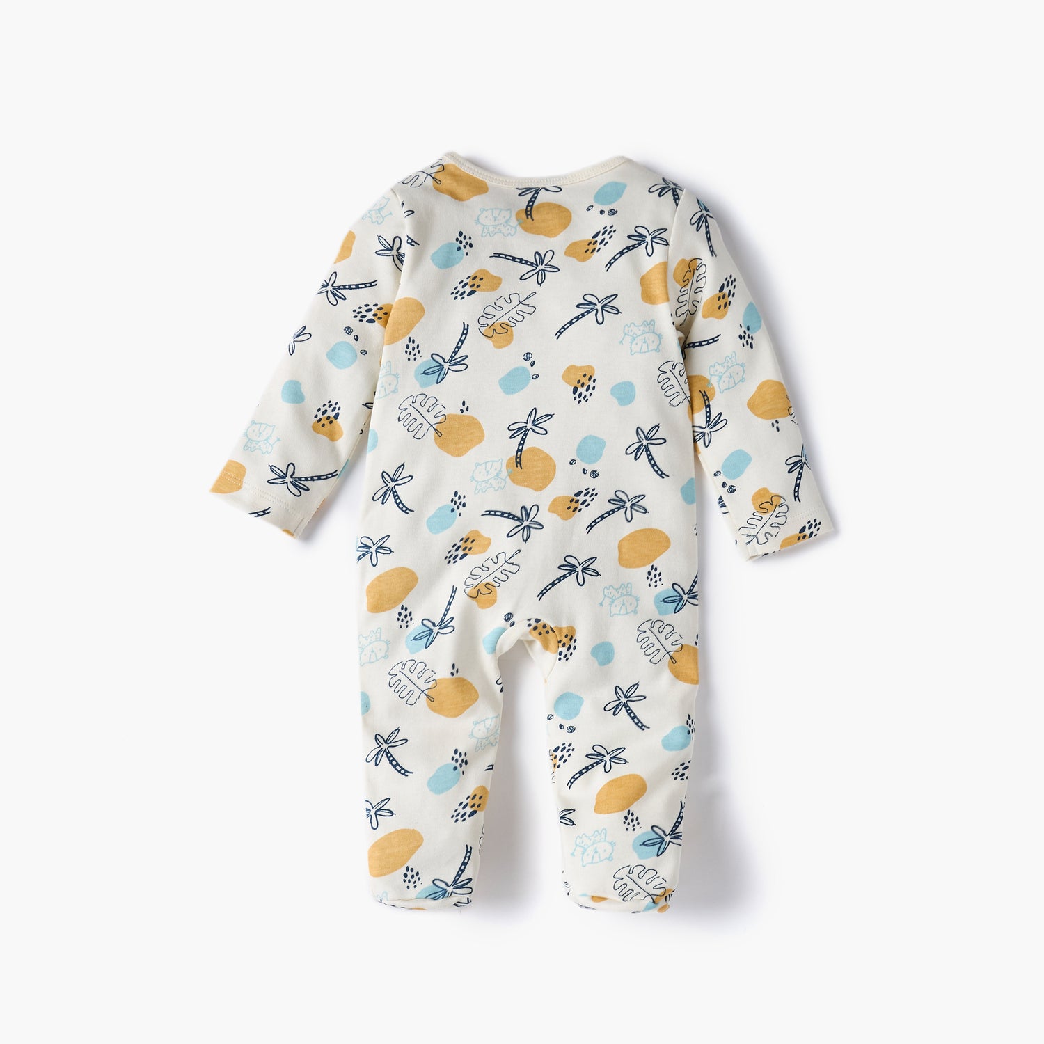 Juniors Printed Sleepsuit with Long Sleeves and Zip Closure