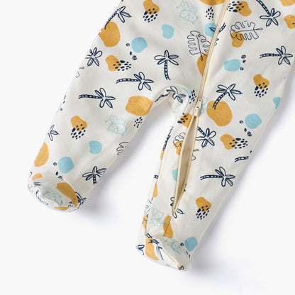 Juniors Printed Sleepsuit with Long Sleeves and Zip Closure