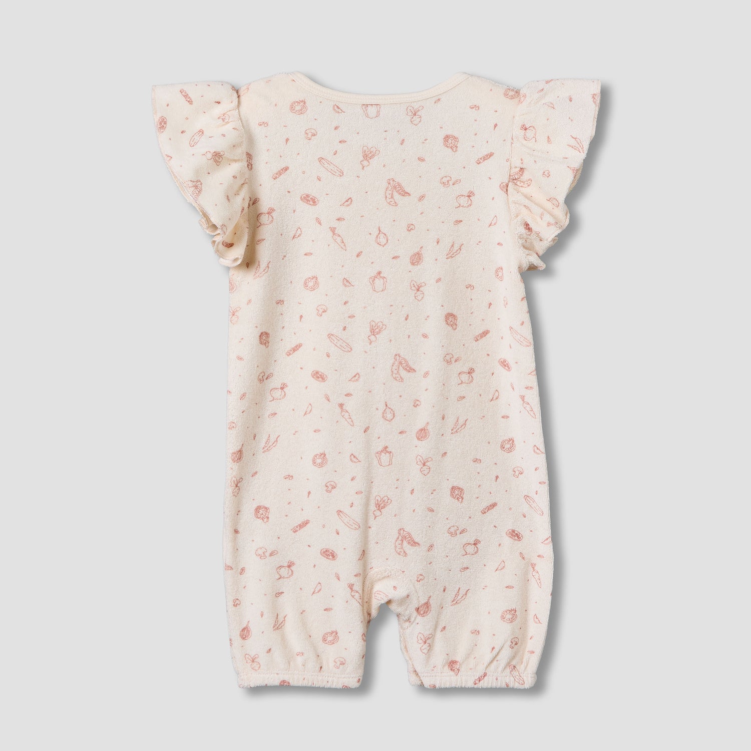 Juniors Round Neck Short Sleeves Romper with Vegetable Print