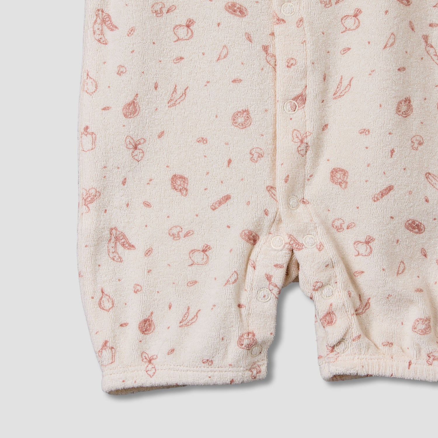 Juniors Round Neck Short Sleeves Romper with Vegetable Print
