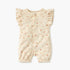 Juniors Graphic Print Romper with Ruffle Sleeves and Button Closure - Cream / 12-18 mths