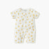 Juniors Printed Romper with Short Sleeves and Button Closure - Cream / 12-18 mths