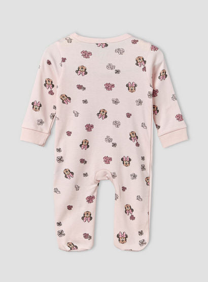 Disney Cotton Crew Neck Long Sleeves Sleepsuit with Minnie Mouse Applique-baby-girls-clothing-nightwear-sleepsuits-image-2