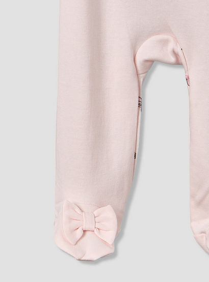 Disney Cotton Crew Neck Long Sleeves Sleepsuit with Minnie Mouse Applique-baby-girls-clothing-nightwear-sleepsuits-image-4
