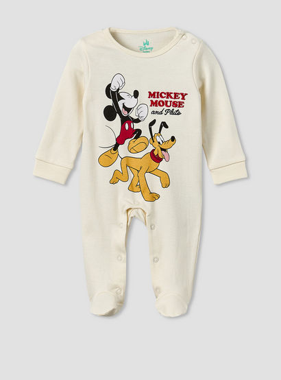 Disney Cotton Crew Neck Long Sleeves Sleepsuit with Mickey Mouse Print-baby-boys-clothing-nightwear-sleepsuits-image-2