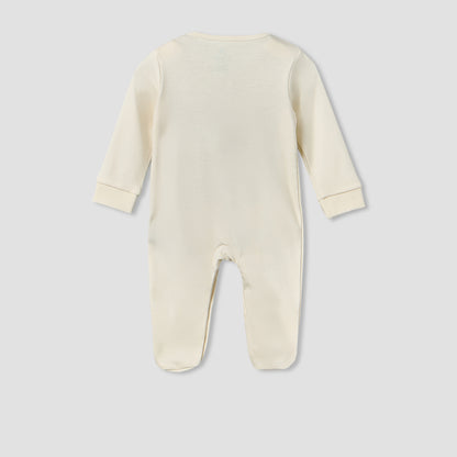 Disney Cotton Crew Neck Long Sleeves Sleepsuit with Mickey Mouse Print